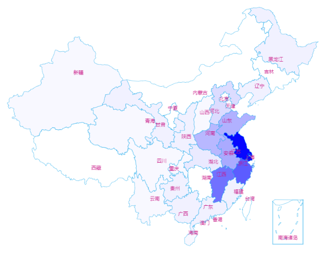 全国医联体成员单位数量分布图